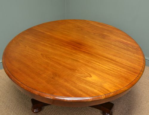fig 1. Spectacular Figured Mahogany Victorian Circular Antique Dining Table