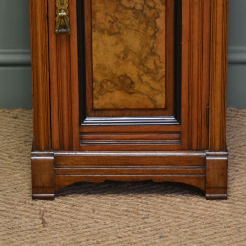 fig 1. Superb Quality Victorian Figured Walnut Antique Bedside Cabinet