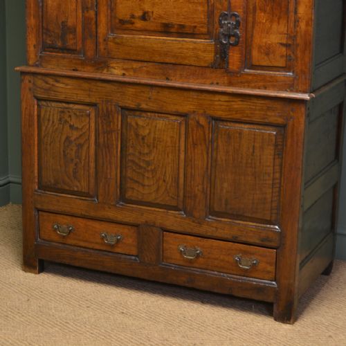 fig 1. Early Eighteenth Century Period Oak Antique Harness Cupboard
