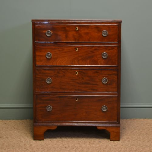 Spectacular Small Georgian Mahogany Antique Chest of Drawers