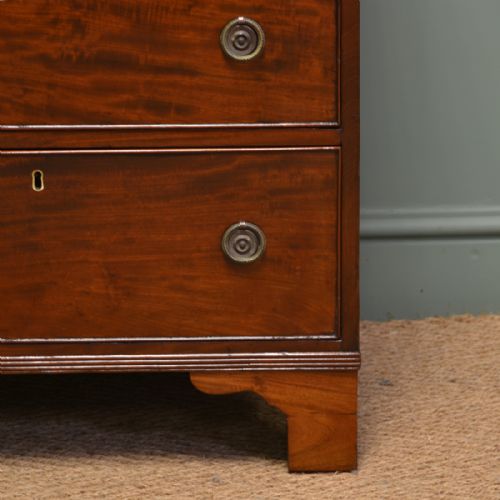 fig 1. Spectacular Small Georgian Mahogany Antique Chest Of Drawers
