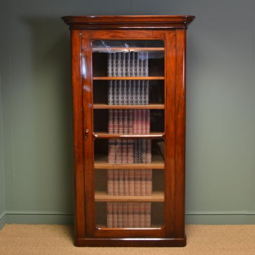 Unusual Superb Quality Tall Victorian Antique Mahogany Bookcase