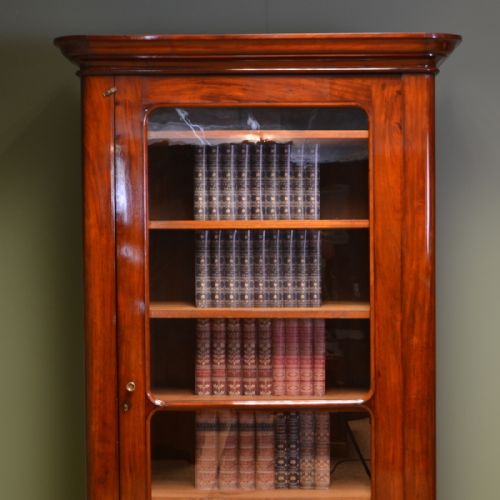 fig 2. Unusual Superb Quality Tall Victorian Antique Mahogany Bookcase