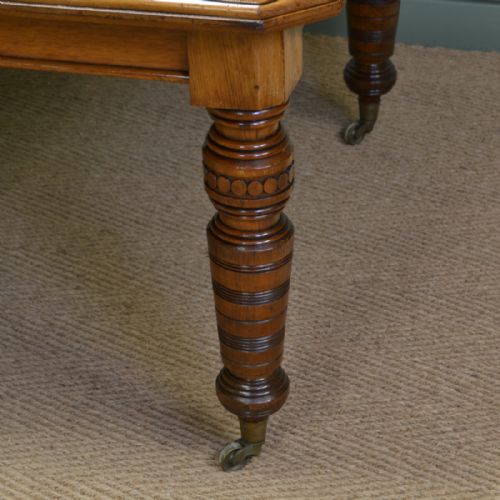fig 1. Large Golden Oak Victorian Antique Wind Out Extending Dining Table