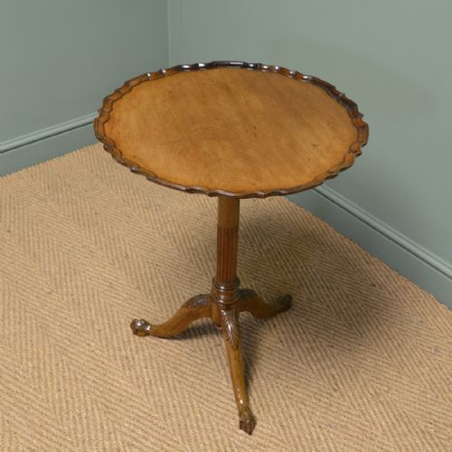 Edwardian Antique Walnut Pie Crust Edge Occasional Table