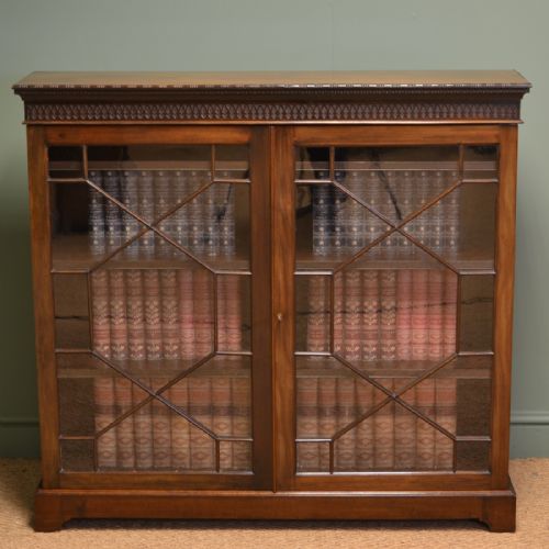 Stunning Maple & Co Edwardian Walnut Antique Glazed Bookcase