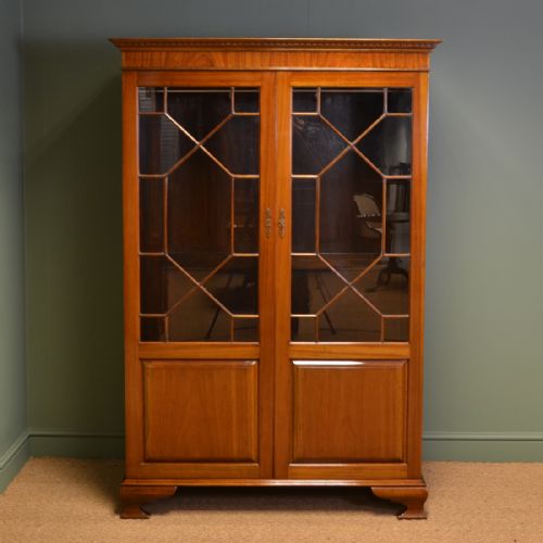 
Spectacular Antique Edwardian Mahogany Glazed Wardrobe 
