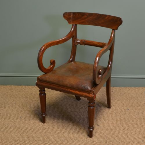 
Spectacular Georgian Mahogany and Leather Desk Chair
