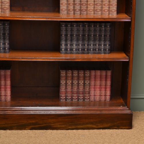 fig 1. Superb Quality Large Victorian Mahogany Antique Open Bookcase