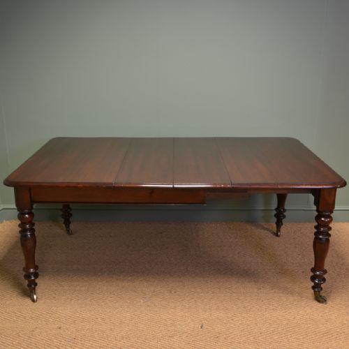 Stunning Victorian Figured Mahogany Antique Extending Dining Table