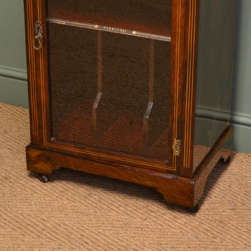 fig 1. Stunning Victorian Rosewood Inlaid Antique Music Cabinet