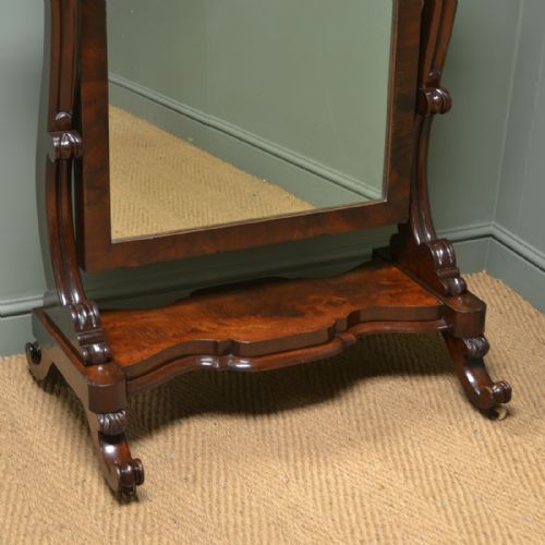fig 1. Stunning Victorian Full Length Mahogany Antique Cheval Mirror