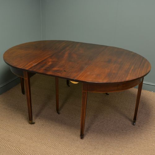 Country Georgian Antique Mahogany Dining Table / Pair of Console Tables