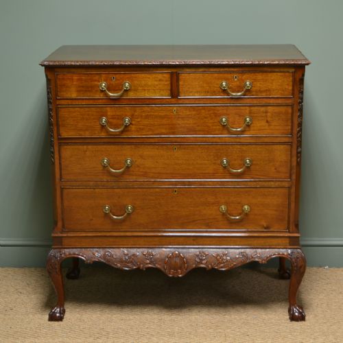 
Magnificent Edwardian Figured Walnut Antique Chest on Stand
