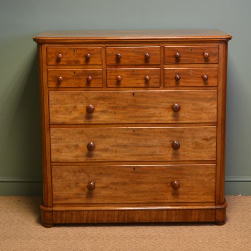Tall Victorian Mellow Mahogany Antique Chest of Drawers