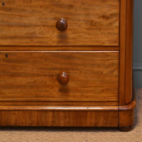 fig 1. Tall Victorian Mellow Mahogany Antique Chest Of Drawers