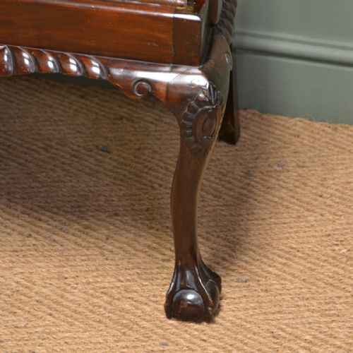 fig 1. Sensational Pair of Walnut Edwardian Chippendale Design Carver Side Chairs