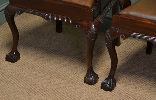 fig 2. Sensational Pair of Walnut Edwardian Chippendale Design Carver Side Chairs