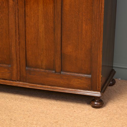 fig 1. Quality Waring and Gillows Edwardian solid Oak Antique Double Wardrobe