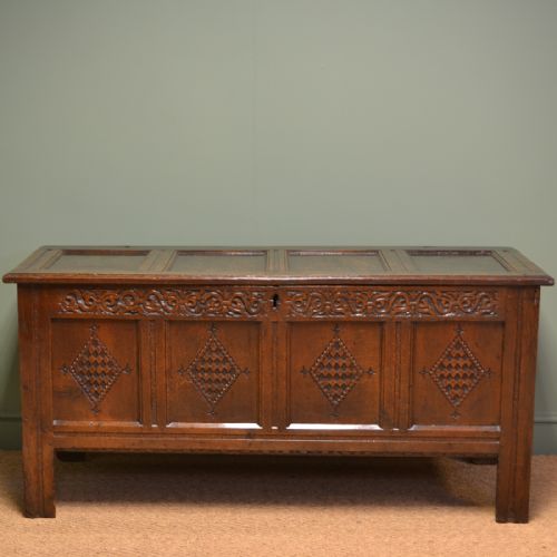 Superb Quality Large 17th Century Period Oak Antique Coffer
