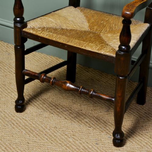 fig 1. Edwardian Oak Antique Lancashire Ladder Back Chair