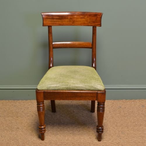 fig 1. Superb Quality William IV Set of Six Mahogany Antique Dining Chairs