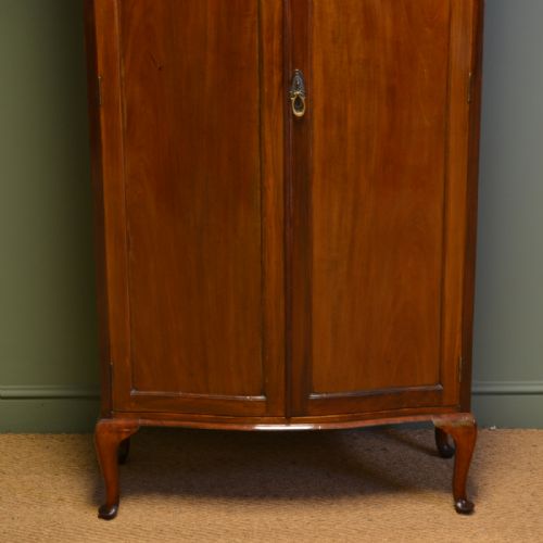 fig 1. Spectacular Druce & Co Edwardian Antique Walnut Small Serpentine Wardrobe