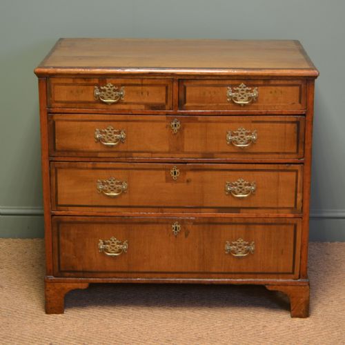 Characterful Period Walnut Antique Chest of Drawers