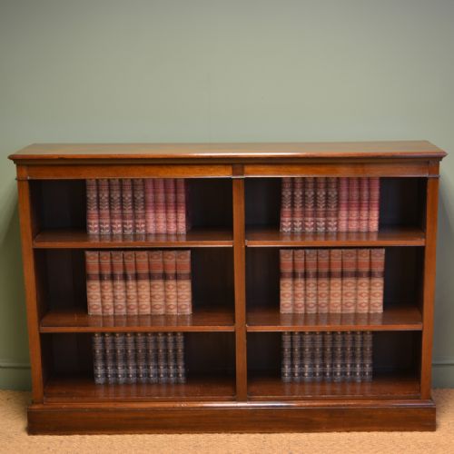 Large Victorian Antique Walnut Double Open Bookcase