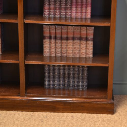 fig 1. Large Victorian Antique Walnut Double Open Bookcase