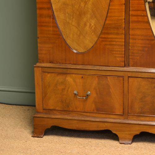 fig 1. Edwardian Figured Mahogany Antique Triple Wardrobe 