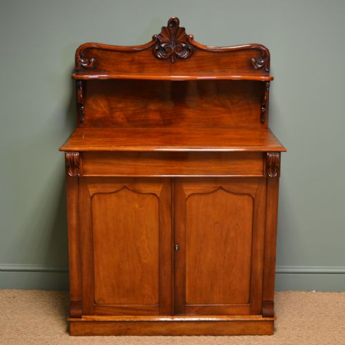 Superb Quality Victorian Figured Mahogany Antique Chiffonier / Cupboard