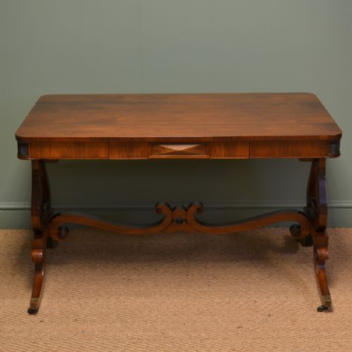 Spectacular 19th Century Figured Rosewood Antique Sofa / Side Table