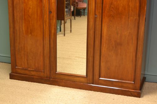 fig 1. Spectacular Figured Mahogany William IV Antique Triple Wardrobe