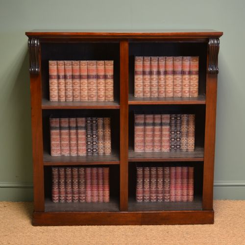 Victorian Rich Mahogany Antique Open Bookcase