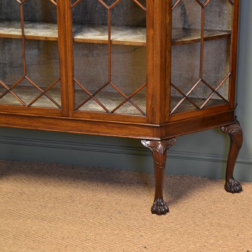 fig 1. Unusual High Quality Edwardian Walnut Antique Display Cabinet