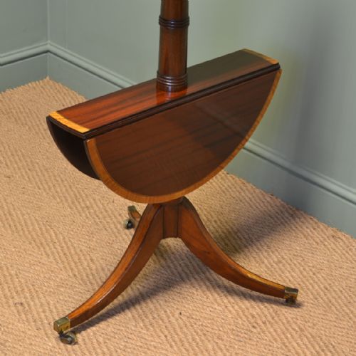 fig 1. Rare Superb Quality Victorian Figured Mahogany Drop Leaf Occasional Table