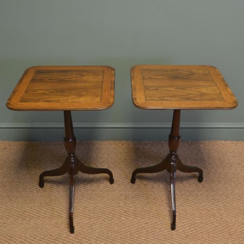 Spectacular Rare Pair of Regency Occasional Tripod Tables