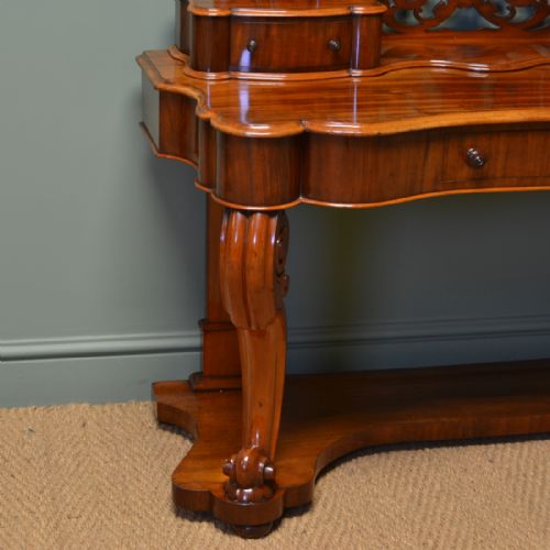 fig 1. High Quality Victorian Figured Mahogany Antique Dressing Table