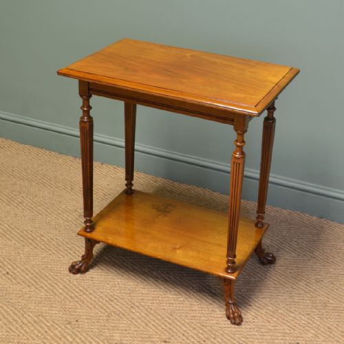 Unusual Victorian Walnut Shoolbred Antique Occasional / Lamp Table