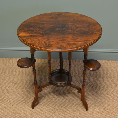 
Unusual High Quality Victorian Rosewood Arts and Crafts Occasional Table

