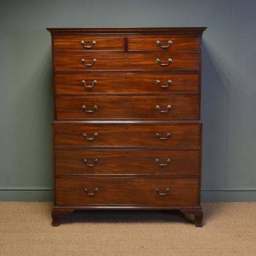 Superb Quality Georgian Mahogany Antique Chest on Chest