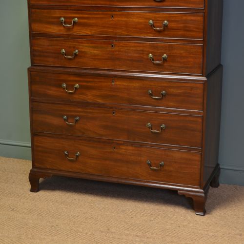 fig 1. Superb Quality Georgian Mahogany Antique Chest on Chest