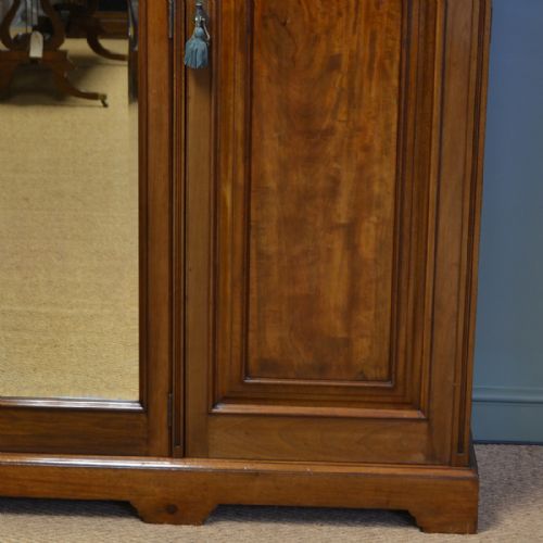 fig 1. Beautifully Figured Victorian Mahogany Antique Triple Wardrobe