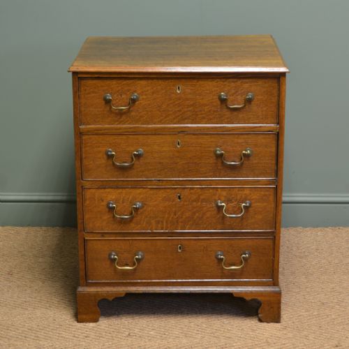 Small Country Oak Antique Georgian Chest of Drawers