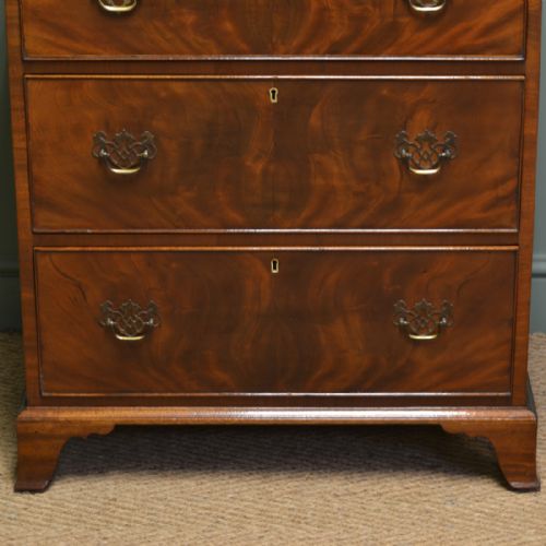 fig 1. Superb Quality Small Victorian Figured Mahogany Antique Chest Of Drawers
