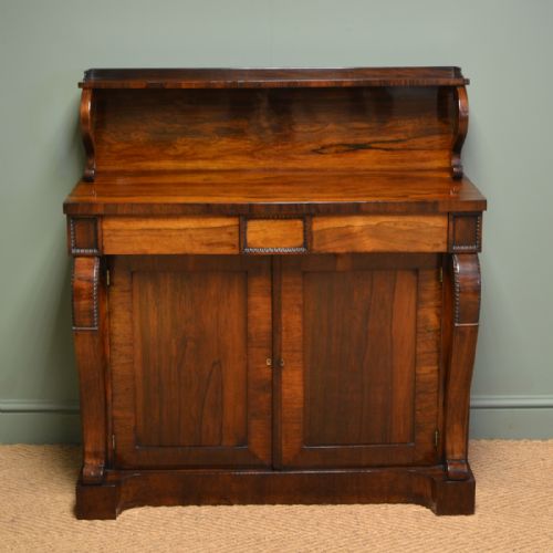 Stunning Early Victorian Figured Rosewood Antique Chiffonier / Cupboard