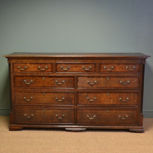 
Superb Oak and Mahogany Cross Banded Large Antique Georgian Lancashire Chest

