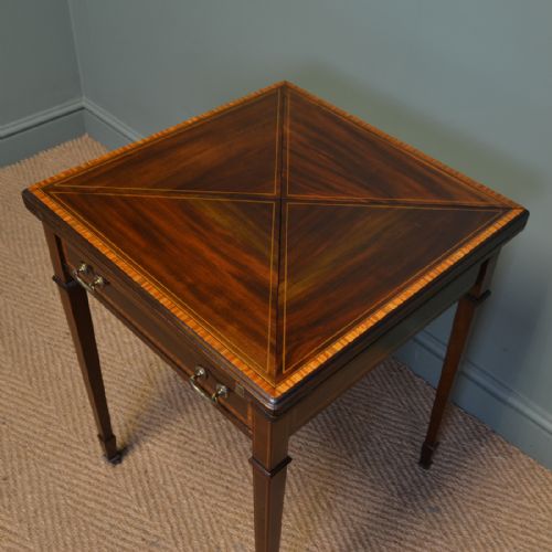 fig 1. Quality Edwardian Mahogany Antique Envelope Card Table