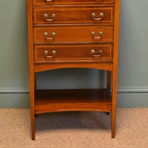 fig 1. Elegant Edwardian Mahogany Antique Music Cabinet